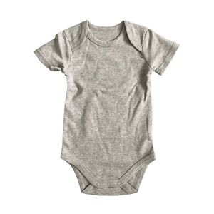 Organic Cotton S/S 12-18 month Heather Grey Onesie